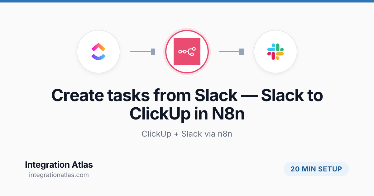 Create tasks from Slack — Slack to ClickUp in N8n (2026) — Integration ...